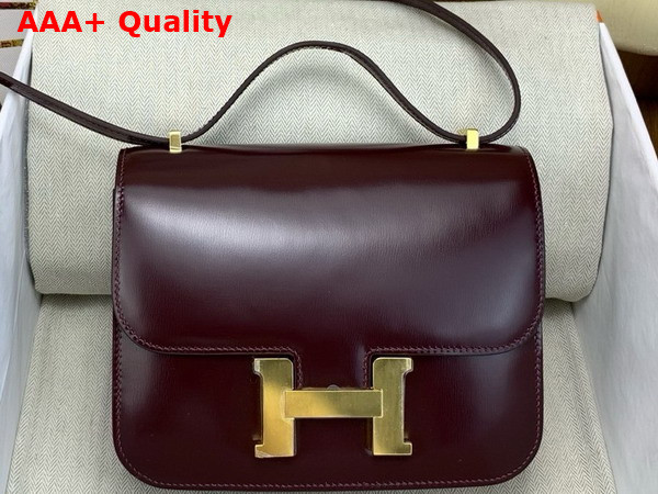 Hermes Constance 18 Bag in Bordeaux Box Calfskin Replica