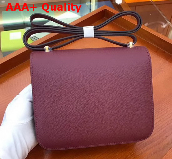 Hermes Constance 18 Bag in Burgundy Epsom Calfskin Replica
