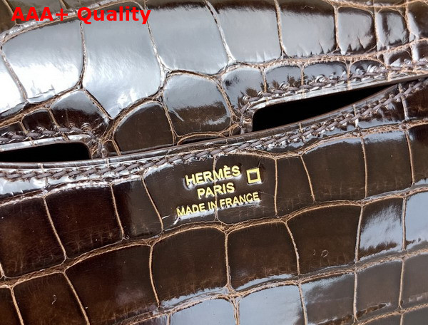 Hermes Constance 18 Bag in Dark Brown Alligator Leather Replica