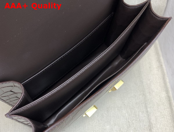 Hermes Constance 18 Bag in Dark Brown Alligator Leather Replica