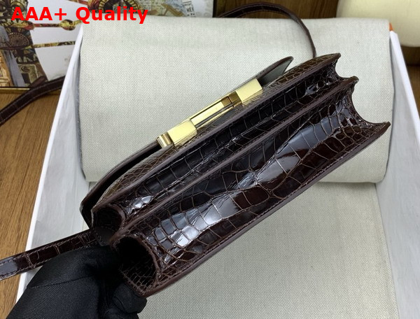 Hermes Constance 18 Bag in Dark Brown Alligator Leather Replica