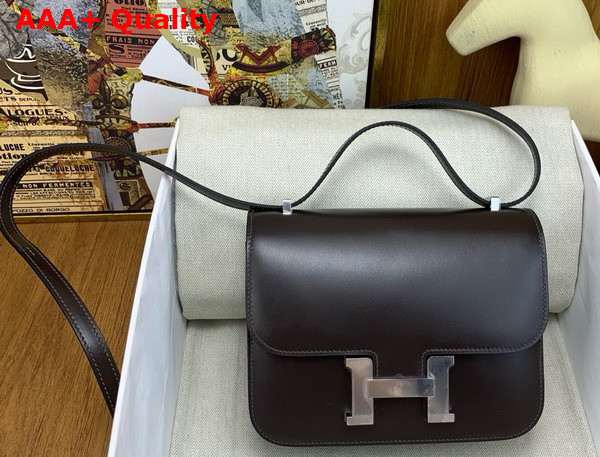Hermes Constance 18 Bag in Dark Coffee Box Calfskin Replica