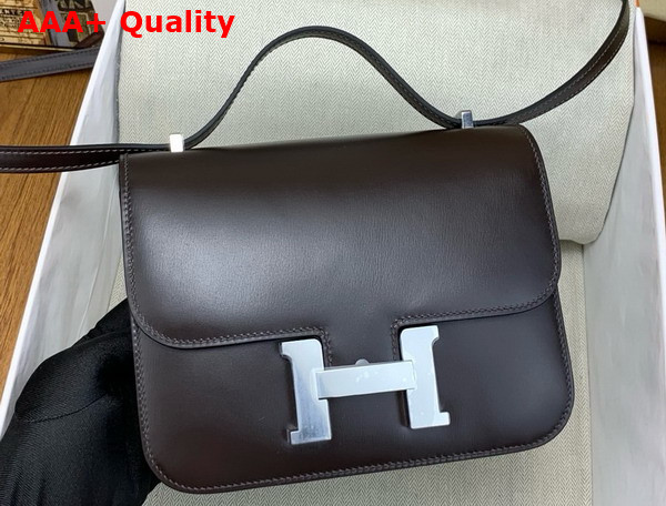 Hermes Constance 18 Bag in Dark Coffee Box Calfskin Replica