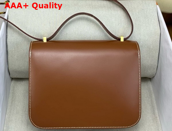 Hermes Constance 18 Bag in Gold Brown Box Calfskin Replica