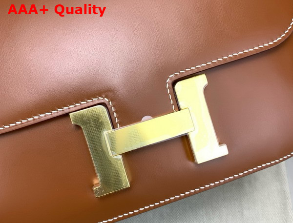 Hermes Constance 18 Bag in Gold Brown Box Calfskin Replica
