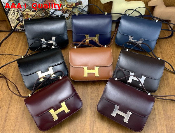 Hermes Constance 18 Bag in Noir Box Calfskin Replica