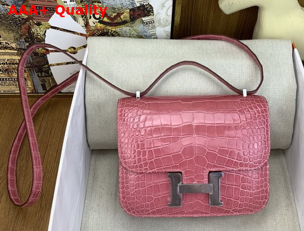 Hermes Constance 18 Bag in Pink Alligator Leather Replica
