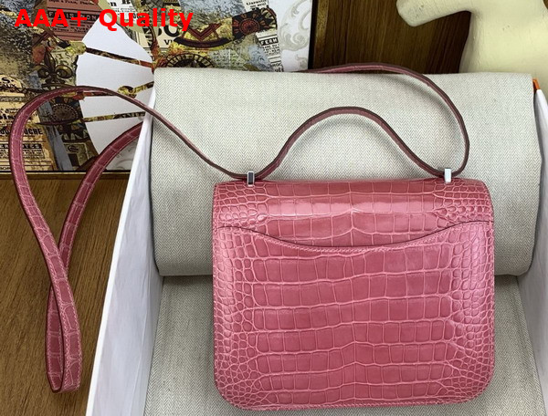 Hermes Constance 18 Bag in Pink Alligator Leather Replica