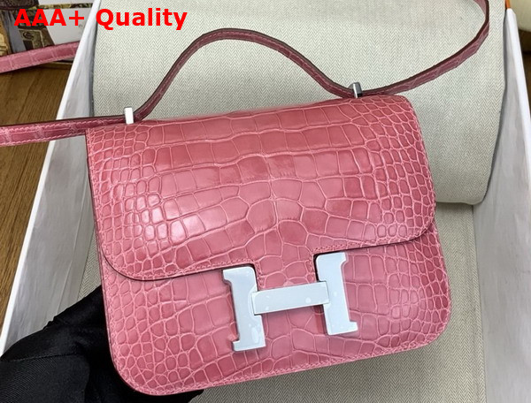 Hermes Constance 18 Bag in Pink Alligator Leather Replica