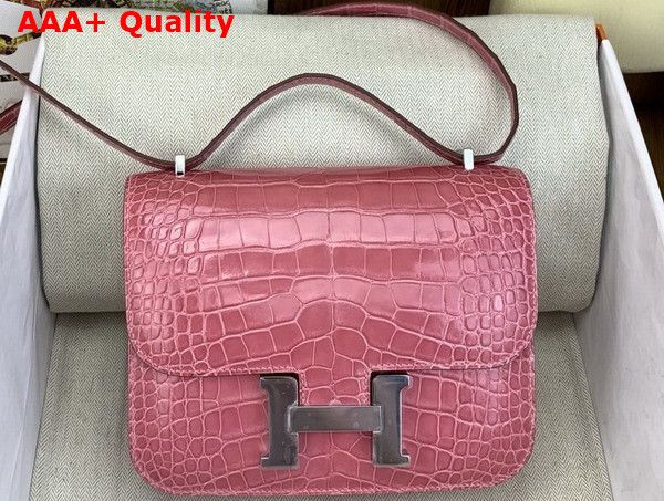 Hermes Constance 18 Bag in Pink Alligator Leather Replica