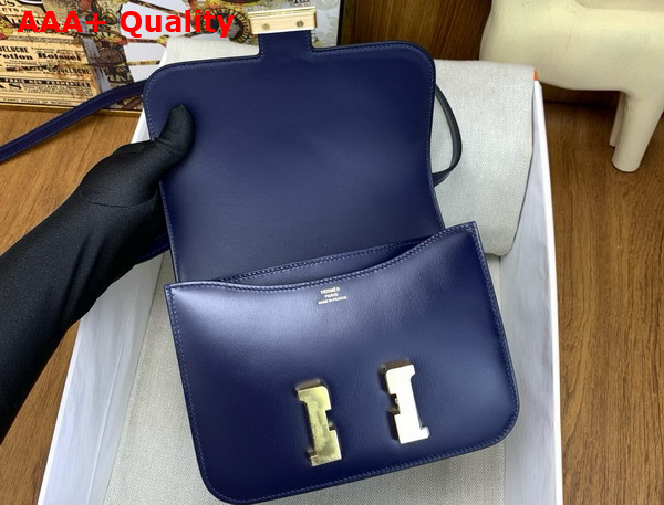 Hermes Constance 18 Bag in Sapphire Blue Box Calfskin Replica