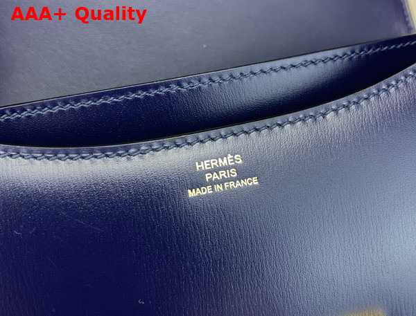 Hermes Constance 18 Bag in Sapphire Blue Box Calfskin Replica