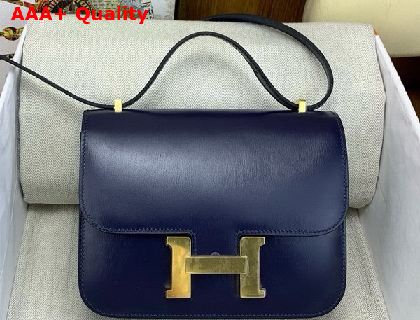 Hermes Constance 18 Bag in Sapphire Blue Box Calfskin Replica