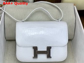 Hermes Constance 18 Bag in White Alligator Leather Replica