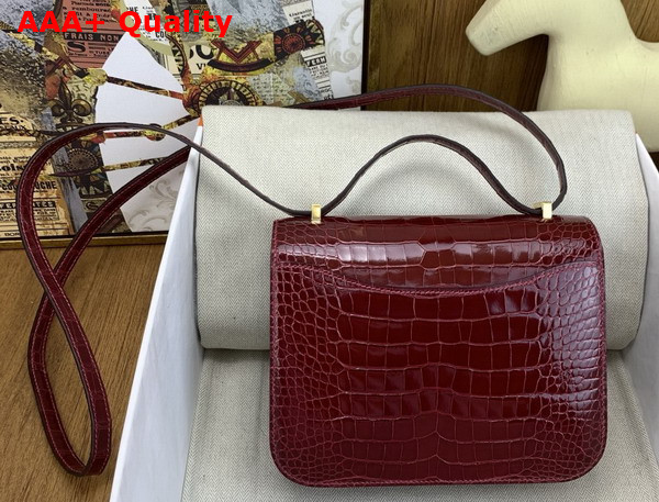 Hermes Constance 18 Bag in Wine Alligator Leather Replica