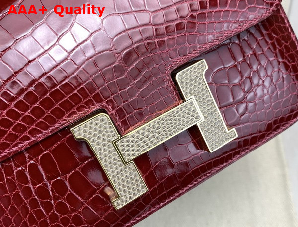 Hermes Constance 18 Bag in Wine Alligator Leather Replica