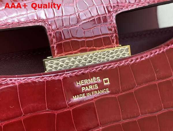 Hermes Constance 18 Bag in Wine Alligator Leather Replica