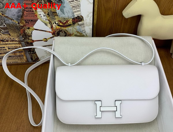Hermes Constance 26 Bag in White Evercolor Leather Replica