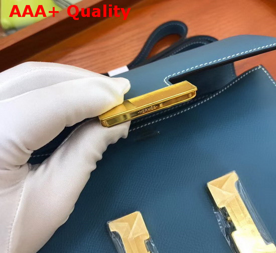 Hermes Constance Bag in Blue Epsom Calfskin Replica