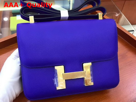 Hermes Constance Bag in Electronic Blue Epsom Calfskin Replica