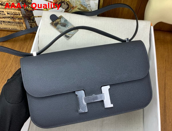 Hermes Constance Elan Shoulder Bag in Haze Blue Epsom Calfskin Replica