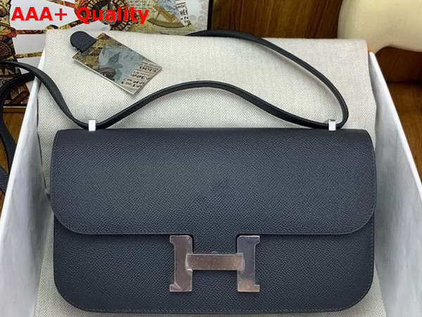 Hermes Constance Elan Shoulder Bag in Haze Blue Epsom Calfskin Replica