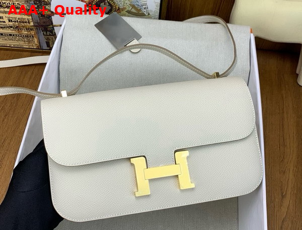 Hermes Constance Elan Shoulder Bag in Milk White Epsom Calfskin Replica