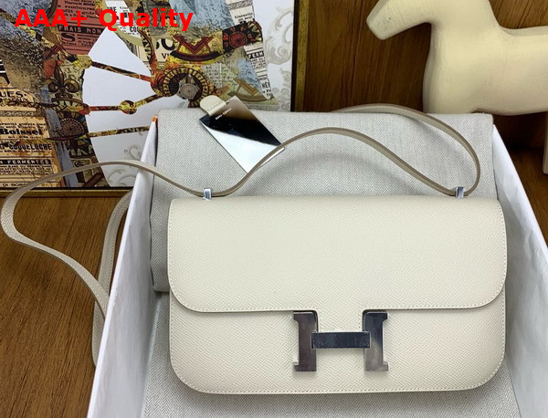 Hermes Constance Elan Shoulder Bag in Milk White Epsom Calfskin Replica