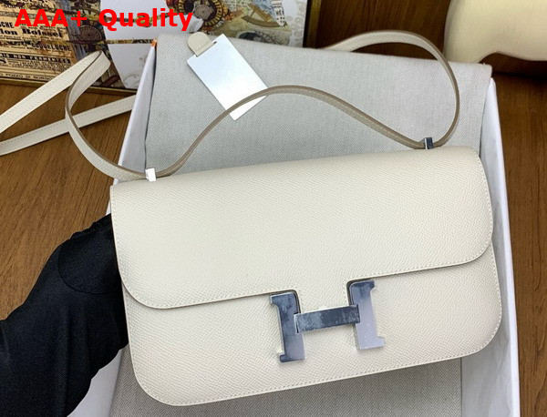 Hermes Constance Elan Shoulder Bag in Milk White Epsom Calfskin Replica