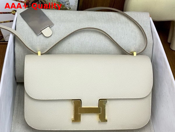 Hermes Constance Elan Shoulder Bag in Milk White Epsom Calfskin Replica