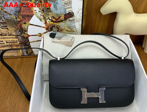 Hermes Constance Elan Shoulder Bag in Noir Epsom Calfskin Replica