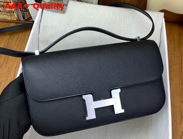 Hermes Constance Elan Shoulder Bag in Noir Epsom Calfskin Replica