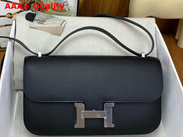 Hermes Constance Elan Shoulder Bag in Noir Epsom Calfskin Replica
