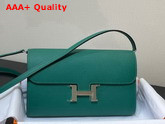 Hermes Constance Long To Go Wallet in Deep Sea Green Epsom Calfskin with Removable Shoulder Strap Replica