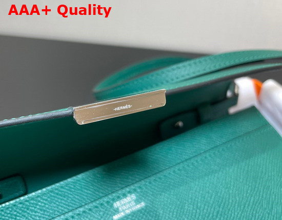 Hermes Constance Long To Go Wallet in Deep Sea Green Epsom Calfskin with Removable Shoulder Strap Replica