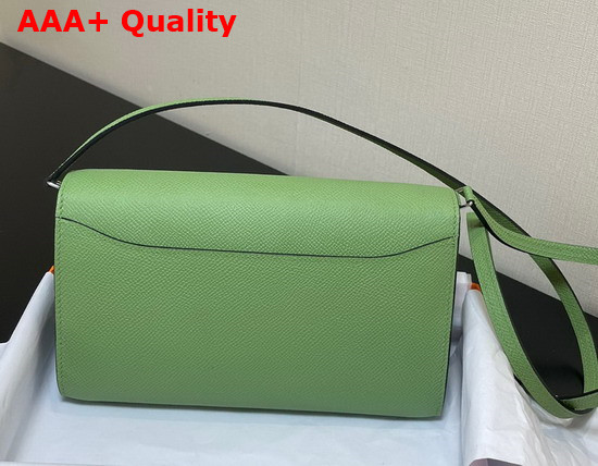 Hermes Constance Long To Go Wallet in Green Epsom Calfskin with Removable Shoulder Strap Replica