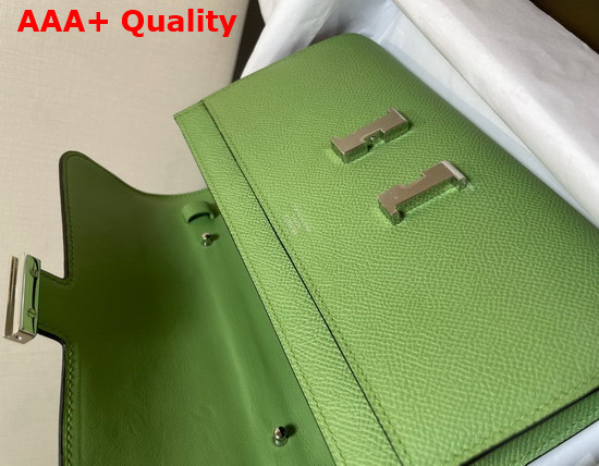 Hermes Constance Long To Go Wallet in Green Epsom Calfskin with Removable Shoulder Strap Replica