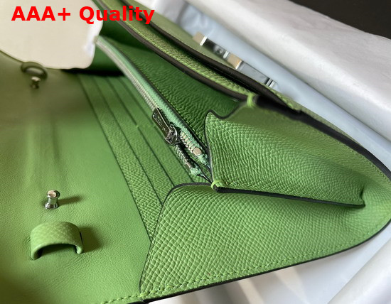 Hermes Constance Long To Go Wallet in Green Epsom Calfskin with Removable Shoulder Strap Replica