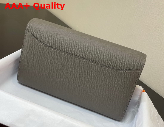Hermes Constance Long To Go Wallet in Grey Epsom Calfskin with Removable Shoulder Strap Replica