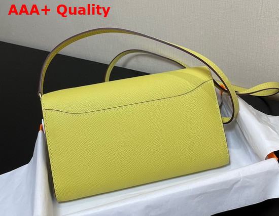 Hermes Constance Long To Go Wallet in Lemon Yellow Epsom Calfskin with Removable Shoulder Strap Replica