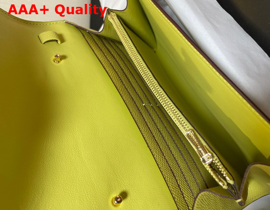 Hermes Constance Long To Go Wallet in Lemon Yellow Epsom Calfskin with Removable Shoulder Strap Replica