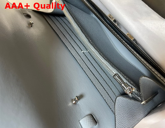 Hermes Constance Long To Go Wallet in Light Blue Epsom Calfskin with Removable Shoulder Strap Replica