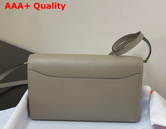Hermes Constance Long To Go Wallet in Light Grey Epsom Calfskin with Removable Shoulder Strap Replica
