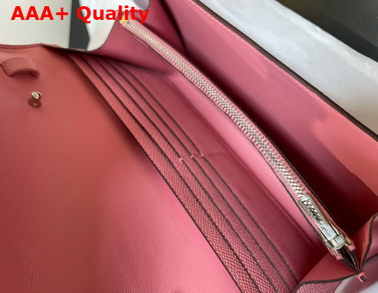 Hermes Constance Long To Go Wallet in Light Pink Epsom Calfskin with Removable Shoulder Strap Replica