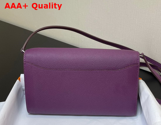 Hermes Constance Long To Go Wallet in Purple Epsom Calfskin with Removable Shoulder Strap Replica