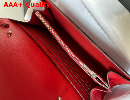 Hermes Constance Long To Go Wallet in Red Epsom Calfskin with Removable Shoulder Strap Replica