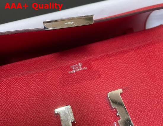 Hermes Constance Long To Go Wallet in Red Epsom Calfskin with Removable Shoulder Strap Replica