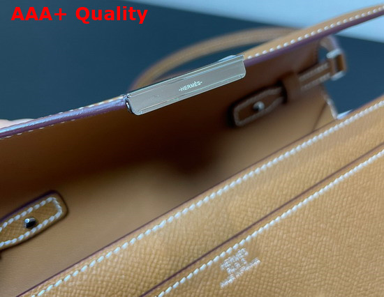 Hermes Constance Long To Go Wallet in Tan Epsom Calfskin with Removable Shoulder Strap Replica