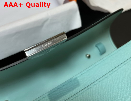 Hermes Constance Long To Go Wallet in Turquoise Epsom Calfskin with Removable Shoulder Strap Replica