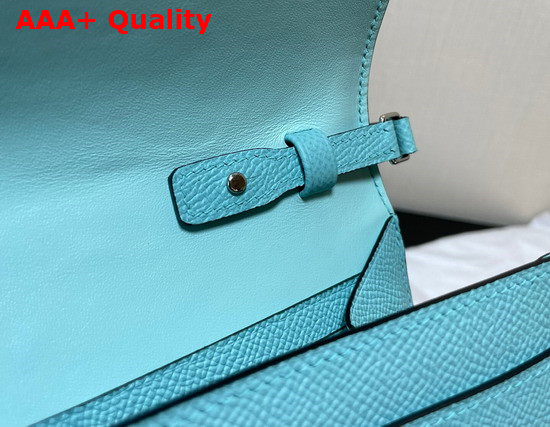 Hermes Constance Long To Go Wallet in Turquoise Epsom Calfskin with Removable Shoulder Strap Replica